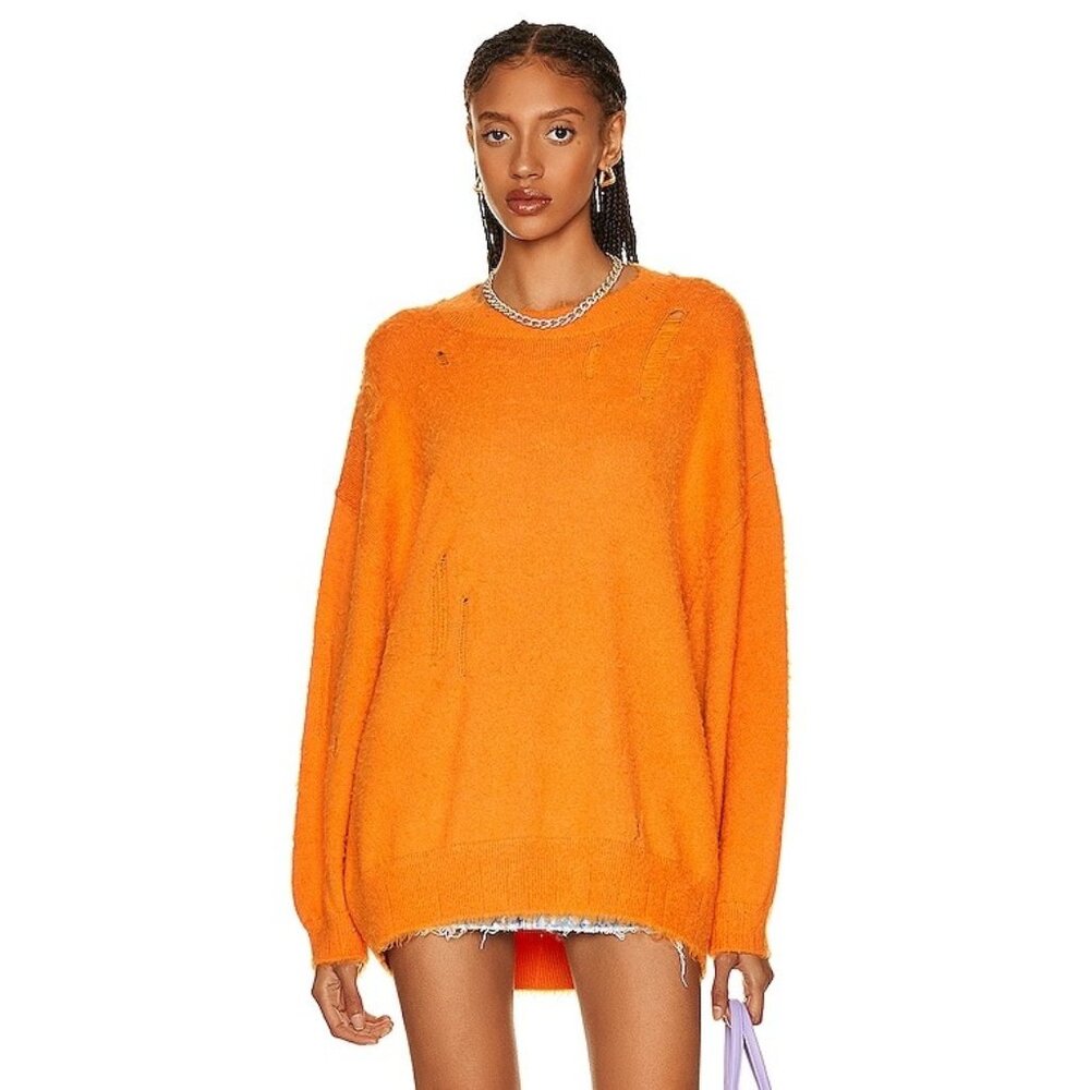 R13 orange wool Shaggy Oversized Sweater